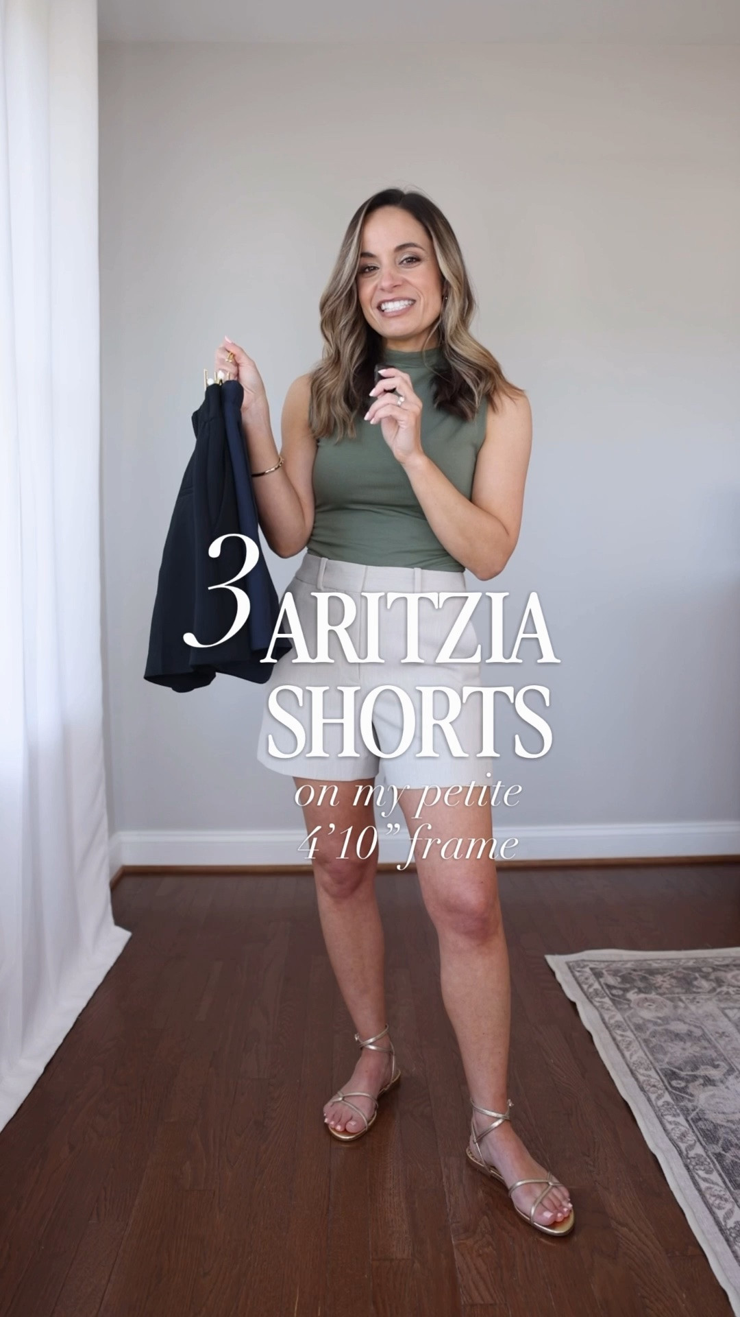 When it comes to tailored shorts, Aritzia does it best. Here is a look at three styles on my frame. (If I’m picking a favorite the agency shorts get my vote). 

Limitless Mid-Thigh in Crepe: 0 - sized up 
10” rise | 5” inseam 

New Agency Mid-Thigh: 0 - sized up 
10” rise | 4 3/4” inseam 

Lodge Mid-Thigh in Crepe: xs - sized up 
11” rise | 5” inseam 

Top: xs 
Sandals: true to size

#LTKPetite