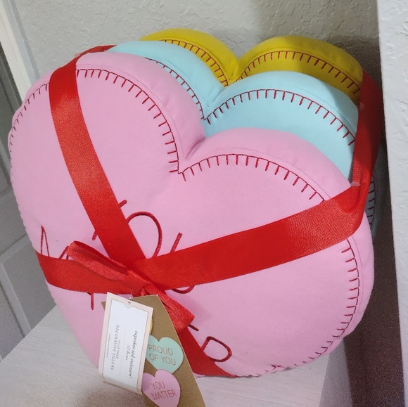 Cashmere Valentine's Candy Heart Pillow Pink Pastel NWT | Poshmark