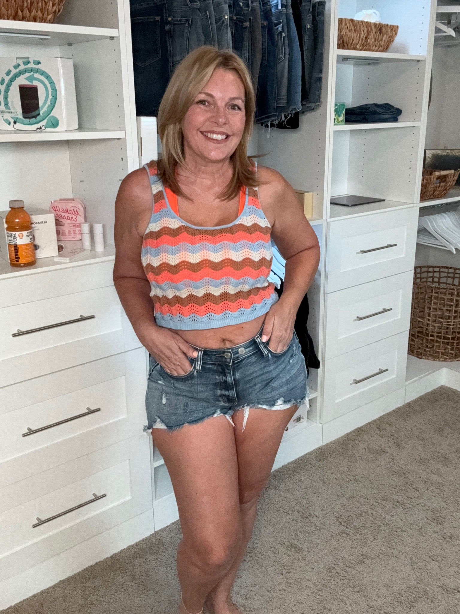 Stepping out in the Santorini Sun Pointelle Stitch Crop Sweater Tank feels like a breeze of fresh air. With its delicate pointelle stitching and vintage-inspired design, this piece is a summer wardrobe essential. The airy, lightweight cotton ensures comfort, making it perfect for sun-drenched days. Its scoop neck and cropped length add a touch of cute sophistication, blending effortlessly into a stylish, casual look. Ideal for those who appreciate a blend of retro charm and modern chic, it’s a go-to for any summer outing or casual event. Ready to feel the sun in style?

#LTKFindsUnder100 #LTKOver40 #LTKMidsize