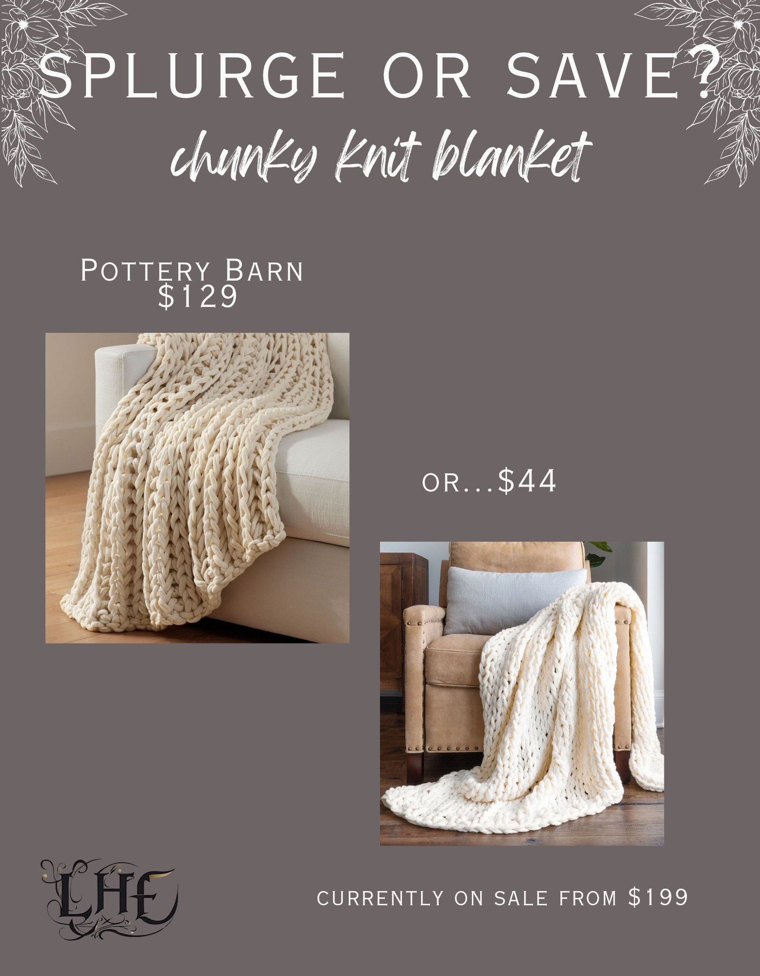 Chunky knit blanket for way less...yes please! Perfect blanket to cozy up your bedroom decor Shop by clicking the thumbnails below 👇.  Chunky knit blanket, blanket, bedding, knit blanket, blanket sale, Pottery Barn, Pottery Barn dupe, designer inspired, designer looks for less, splurge or save, save vs splurge 

#LTKHome #LTKSaleAlert #LTKFindsUnder50