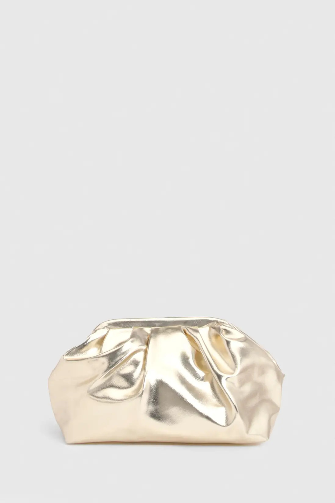 Gold Metallic Slouchy Clutch Bag | Boohoo USA | boohoo (US & Canada)