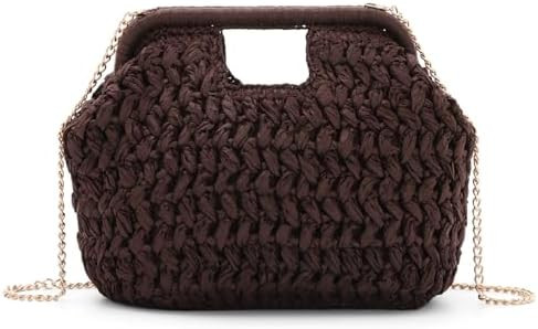 Fecialy Straw Clutch Purse for Women Summer Beach Woven Bags Straw Top Hanlde Handbags Vacation C... | Amazon (US)