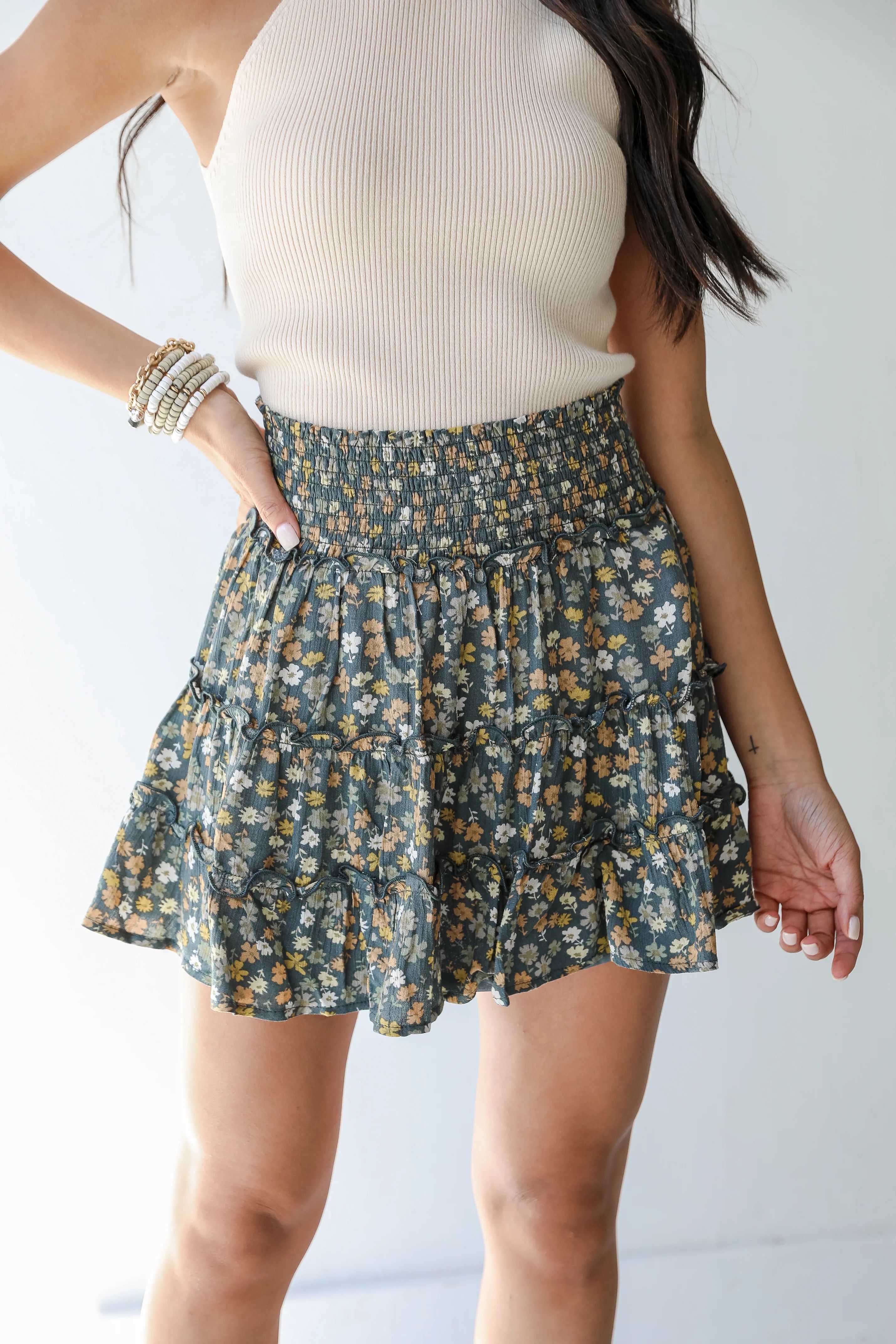 Floral Moment Tiered Mini Skirt | Dress Up