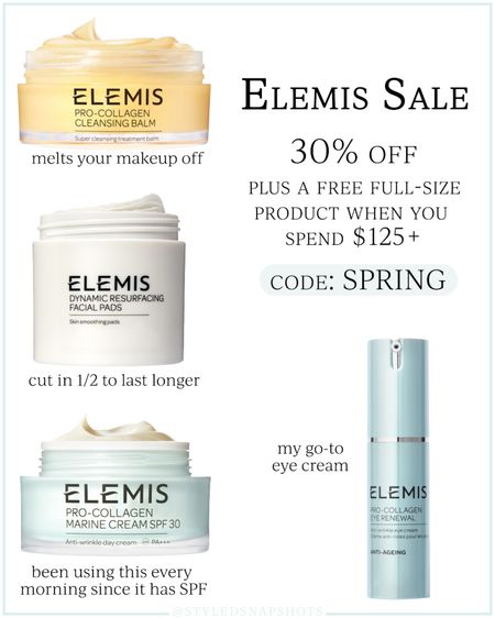 Elemis Skincare sale - 30% off with code SPRING 


#LTKsalealert #LTKbeauty