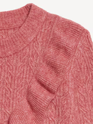 Wool-Blend Cropped Ruffle Sweater | Old Navy (US)