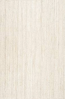 nuLOOM Rigo Hand Woven Farmhouse Jute Area Rug, 9' x 12', Off-white | Amazon (US)