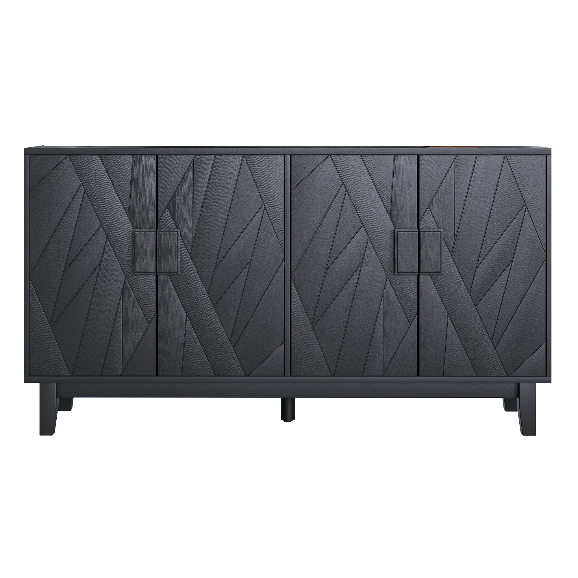 SINOFURN Contemporary/Modern Black MDF Sideboard | SYA330137BN | Lowe's