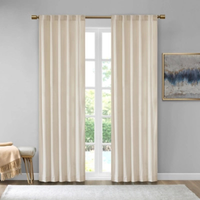 Bryce Room Darkening Poly Velvet Rod Pocket/Back Tab Curtain Panel Pair | Ashley Homestore