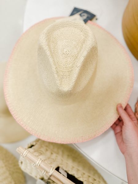 Summer beach hat with pink trim at target 