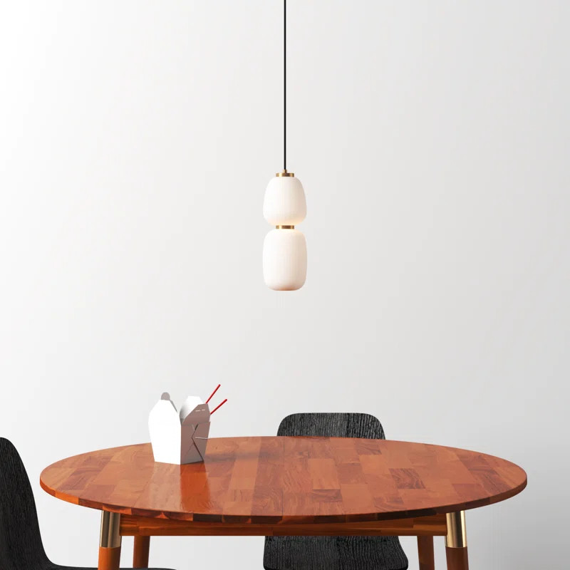Kace 2 - Light Black/Gold LED Unique/Statement Pendant | Wayfair North America