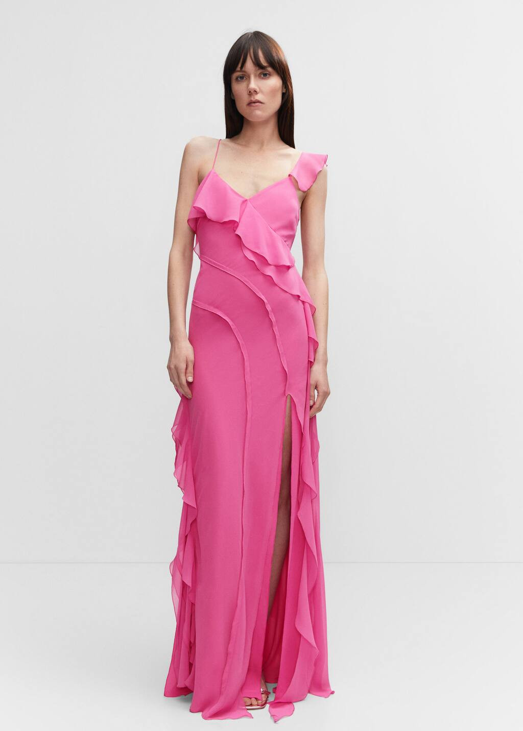 Ruffles slit dress | MANGO (US)