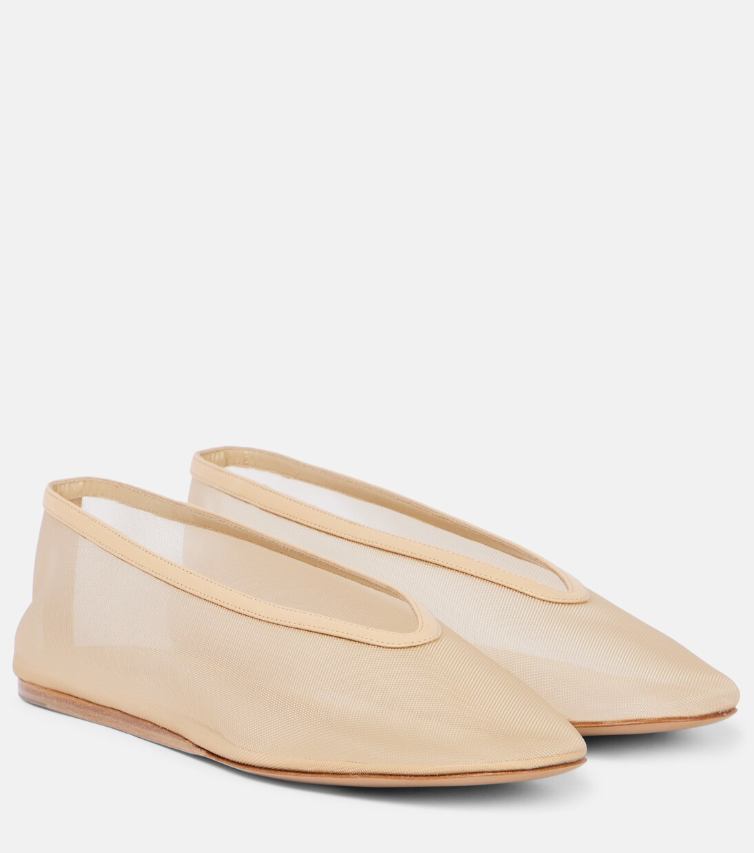 Luna leather-trimmed mesh ballet flats | Mytheresa (US/CA)