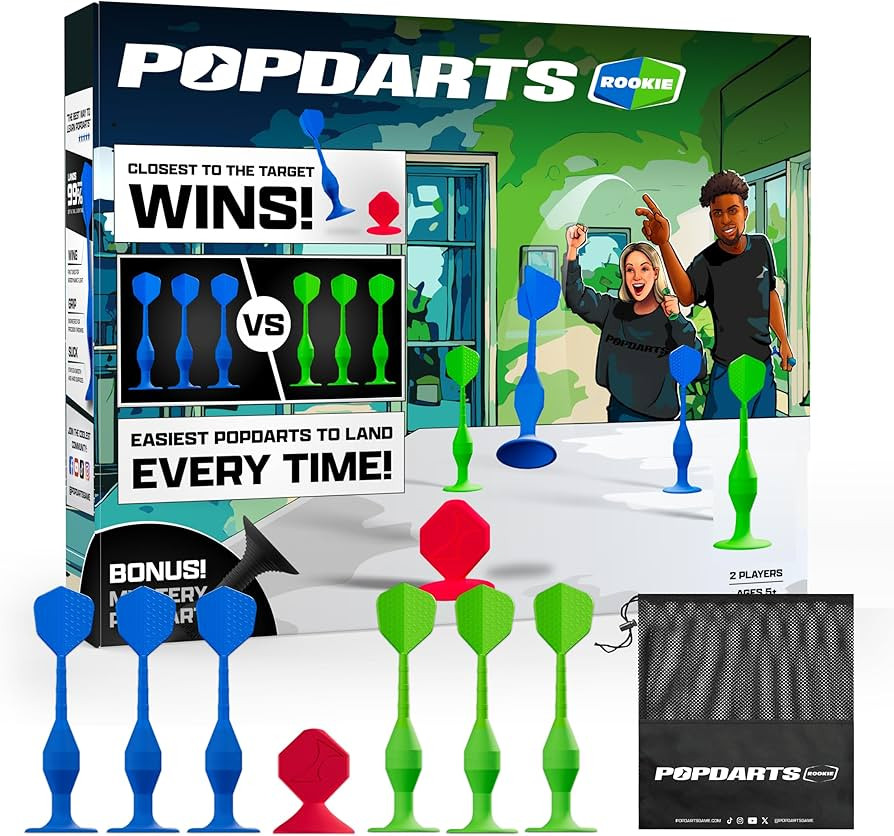 Popdarts Game Rookie Pack – Beginner-Friendly Suction Cup Dart Game for Kids, Families, and New... | Amazon (US)