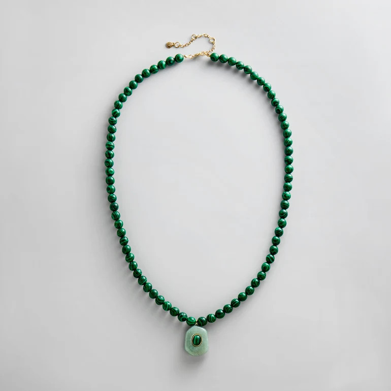 Janelle Semi-Precious Necklace - Malachite | BaubleBar