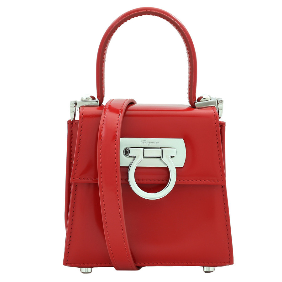 Ferragamo Ladies Red Micro Iconic Top Handle Bag | Jomashop.com & JomaDeals.com