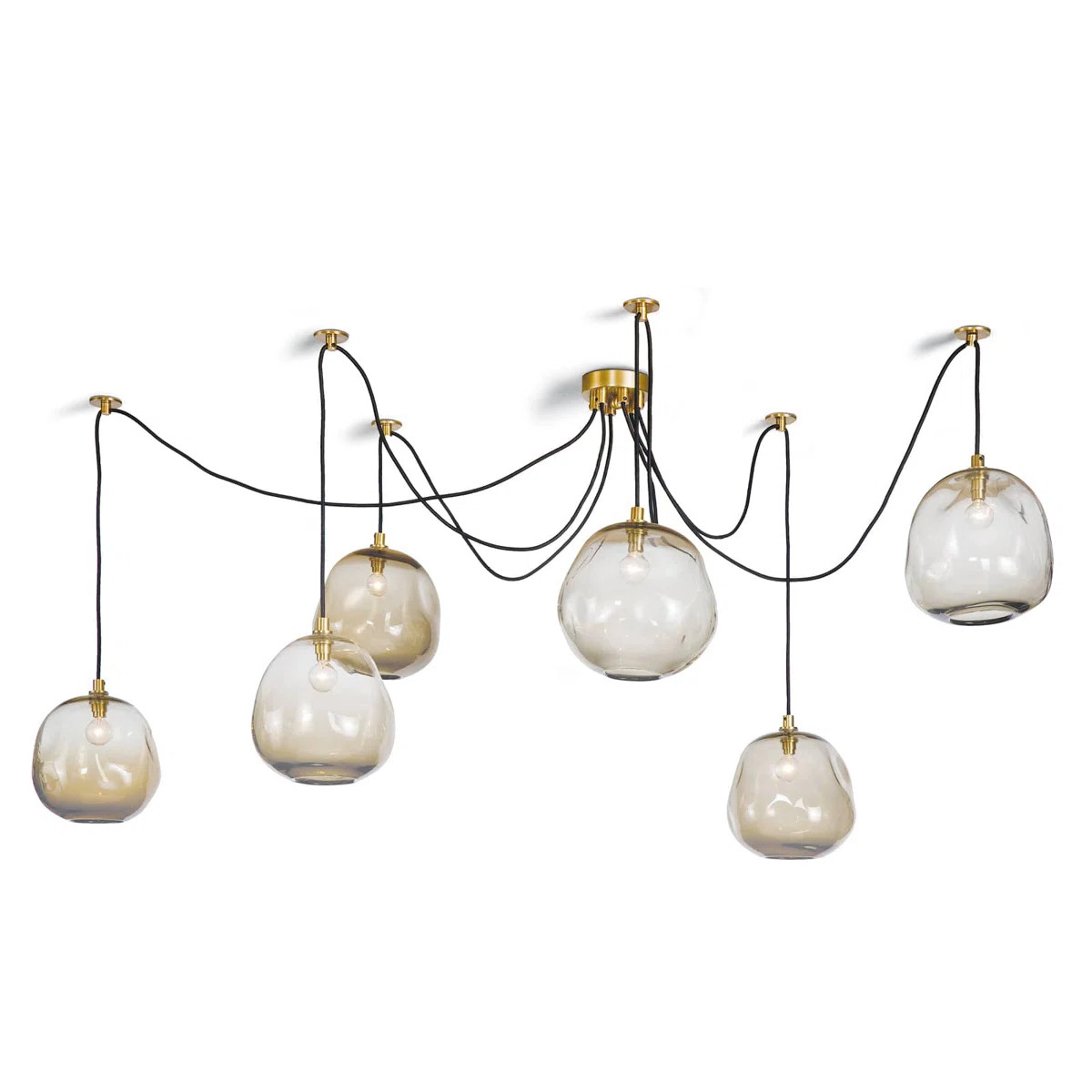 Molten Spider Small With Smoke Glass (Natural Brass) | Wayfair North America