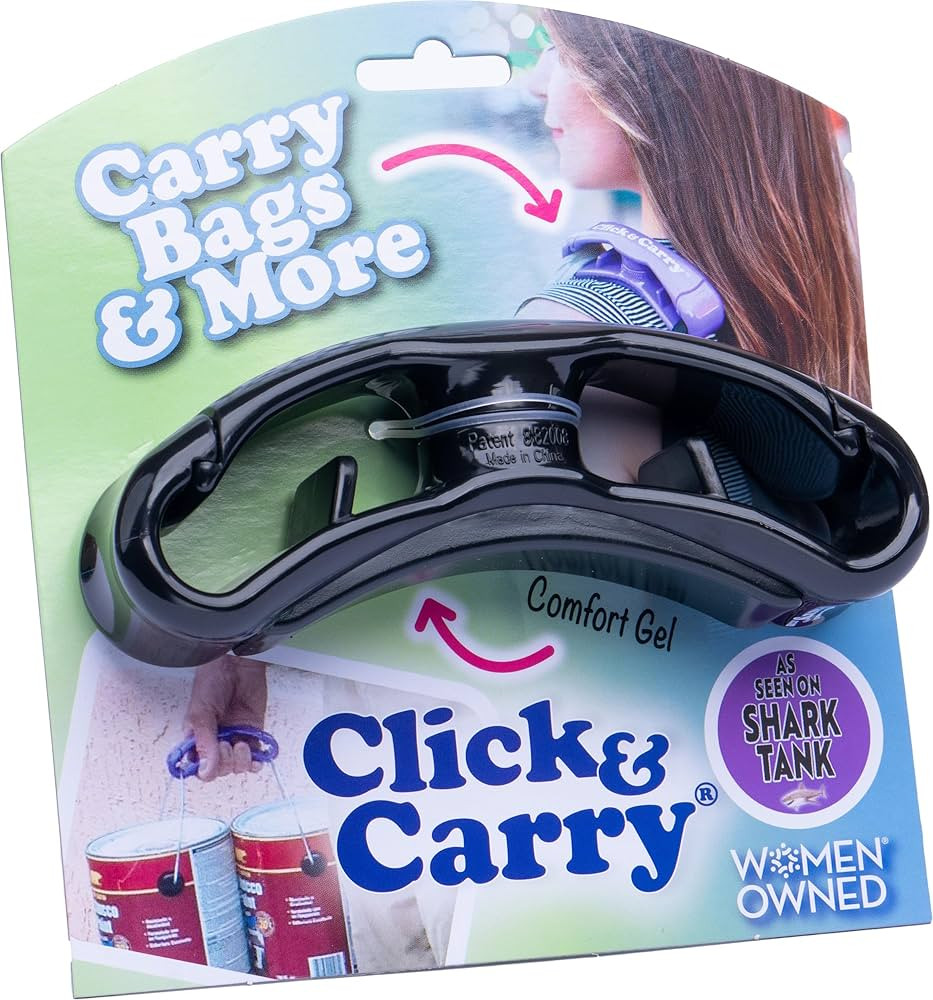Click & Carry Grocery Bag Carrier, 1 Pack, Black - As seen on Shark Tank, Soft Cushion Grip, Hand... | Amazon (US)