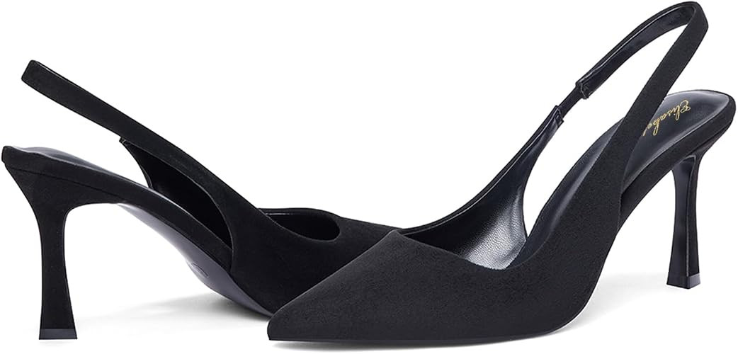 Elisabet Tang Women's Slingback Pumps 3 Inch Pointed Toe High Heels Shoes for Women Fashion Dress... | Amazon (US)