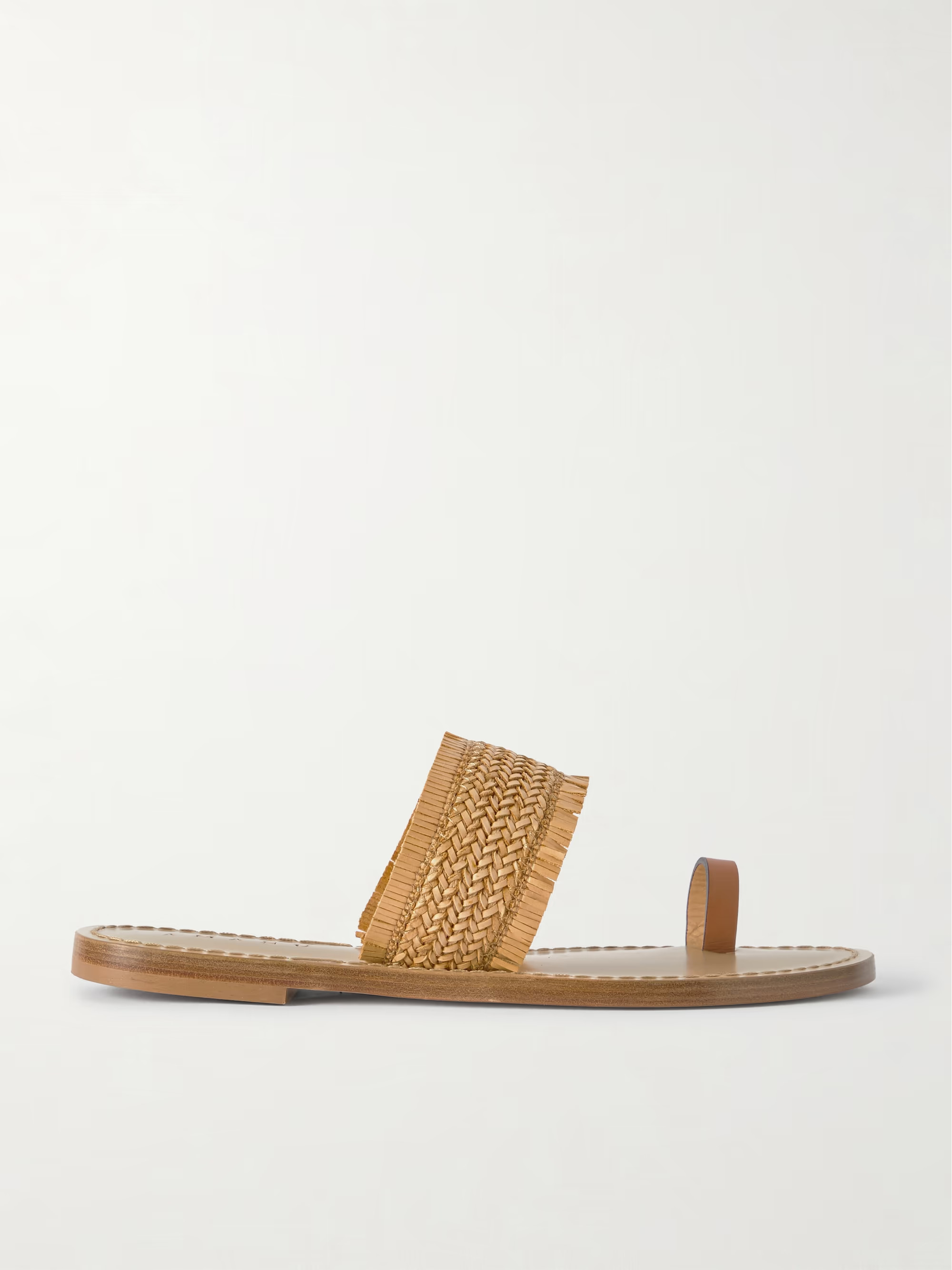 Shela woven raffia and leather sandals | NET-A-PORTER (US)