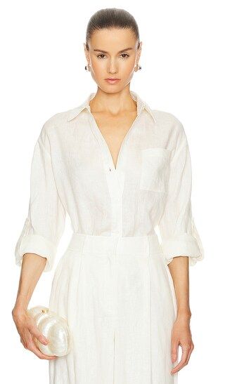Johanna Button Up Top in White | Revolve Clothing (Global)