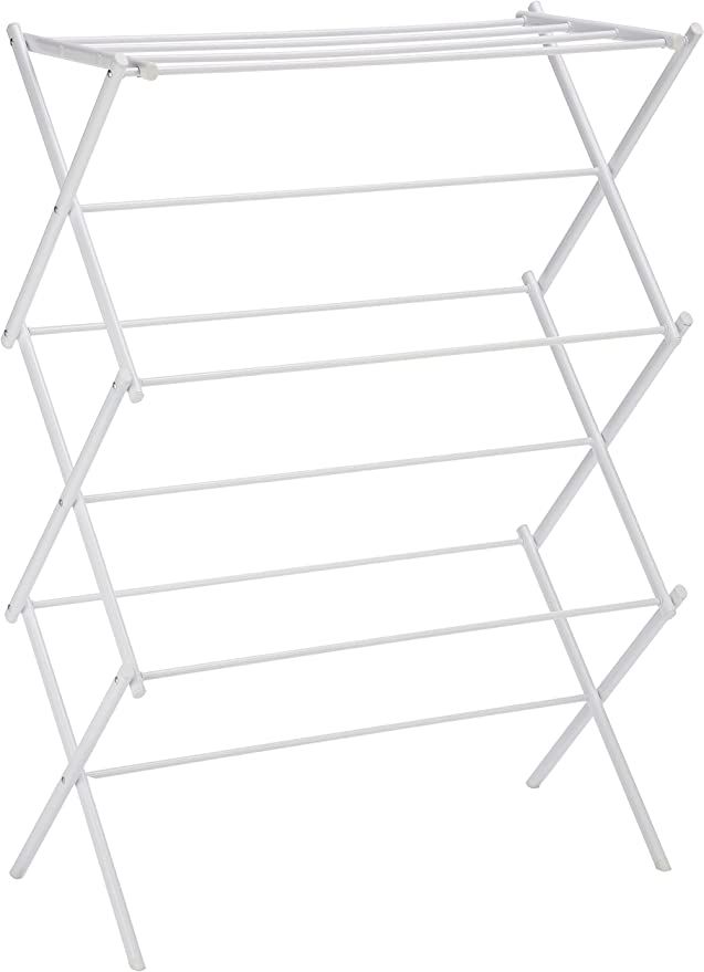 Amazon Basics Folding Laundry Rack for Air Drying Clothing, Rust-Resistant Steel Supports 32Lbs -... | Amazon (US)