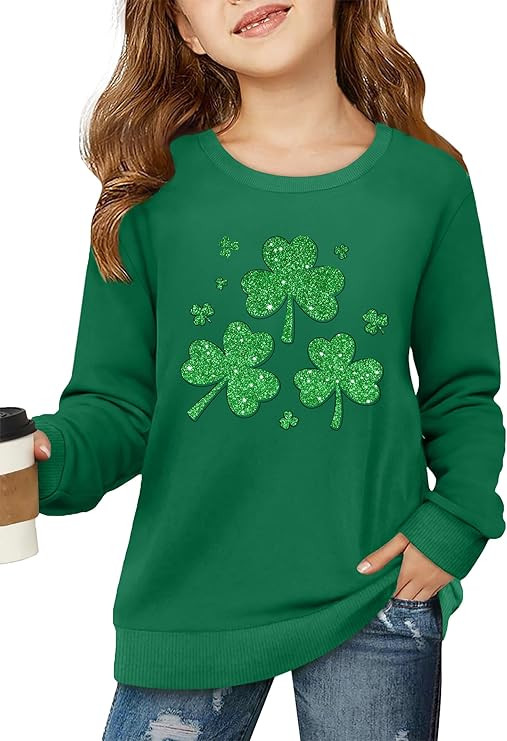 PECHAR Girls Boys St Patricks Day Shirt for Kids St Patty's Day Sweatshirt Lucky Clover Long Slee... | Amazon (US)