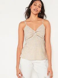 Fitted Gingham Twist-Front Cami Top for Women | Old Navy (US)