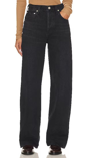 Citizens of Humanity Ayla Baggy Cuffed Crop Jeans in Black. - size 34 | Revolve Clothing (Global)