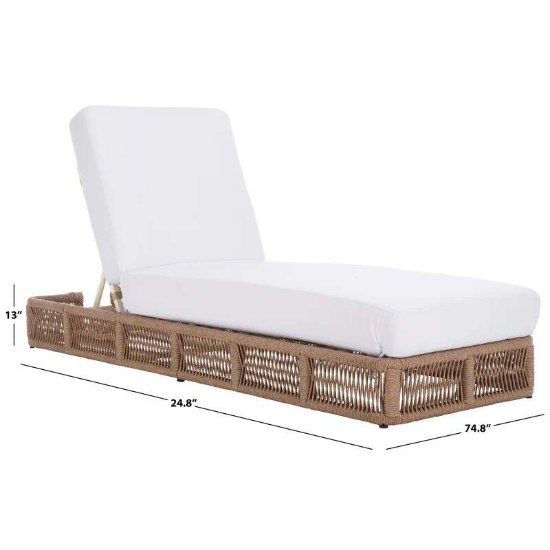 SAFAVIEH Outdoor Tinna Sun Lounger - 75"W x 25"D x 13"H | Overstock