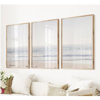 Pastel Beach Print Set Coastal Seascape Photo Triptych | Etsy (US)