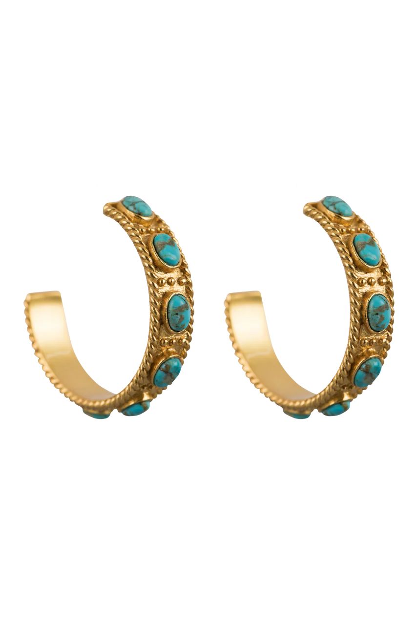 Christina Greene Southwestern Turquoise Hoop Earrings | Pinto Ranch | Pinto Ranch