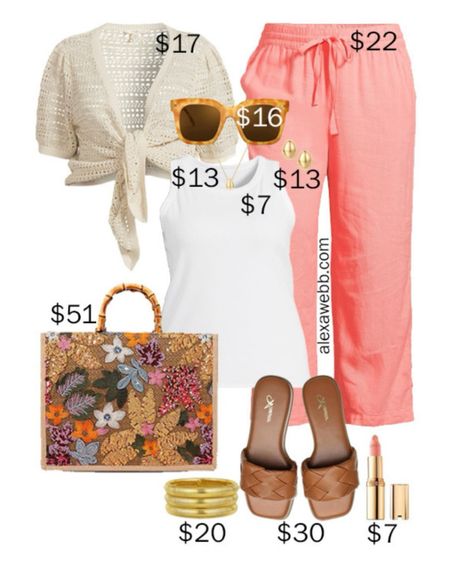 Plus Size on a Budget – Shrug Outfits 2 - A plus size casual summer outfit with brown linen shorts, crochet shrug, and sandals. All on a budget! Alexa Webb #plussize

#LTKPlusSize #LTKStyleTip #LTKOver40