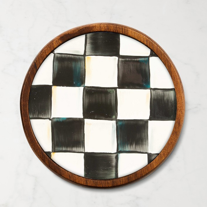 MacKenzie-Childs Courtly Check Enamel Coasters, Set of 4 | Williams-Sonoma