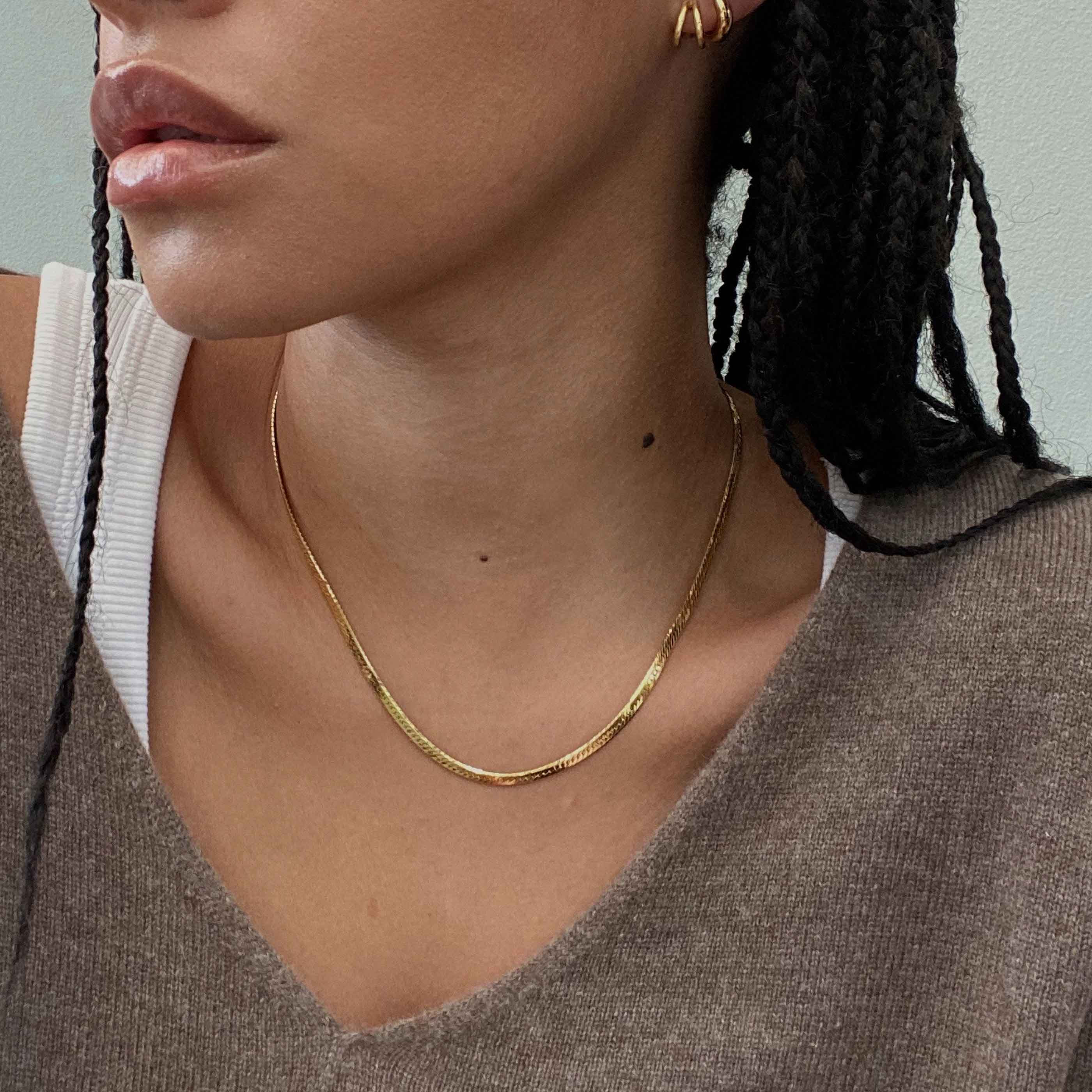 Snake Chain Gold Necklace | Astrid & Miyu | Astrid and Miyu