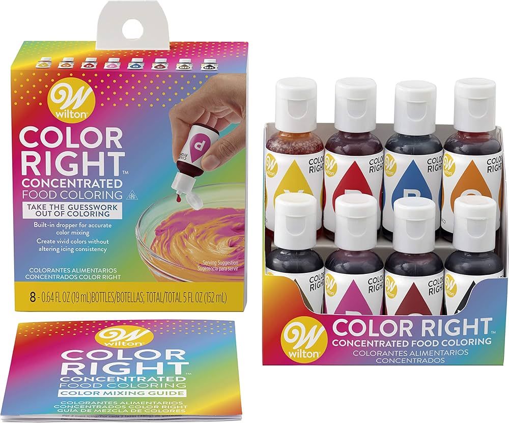 Wilton Color Right Food Coloring Set - Customize Royal Icing, Cake Batter, Fondant, Frosting and ... | Amazon (US)