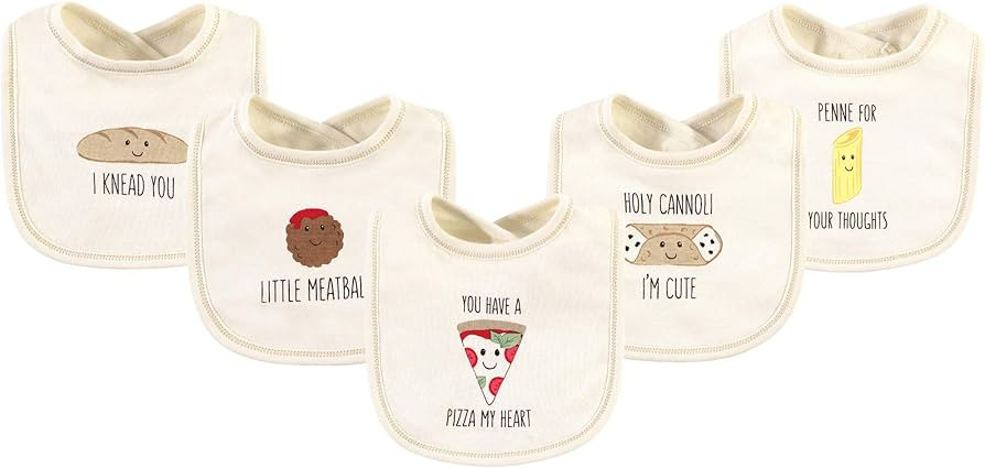 Touched by Nature Unisex Baby Organic Cotton Bibs, Pizza, One Size | Amazon (US)