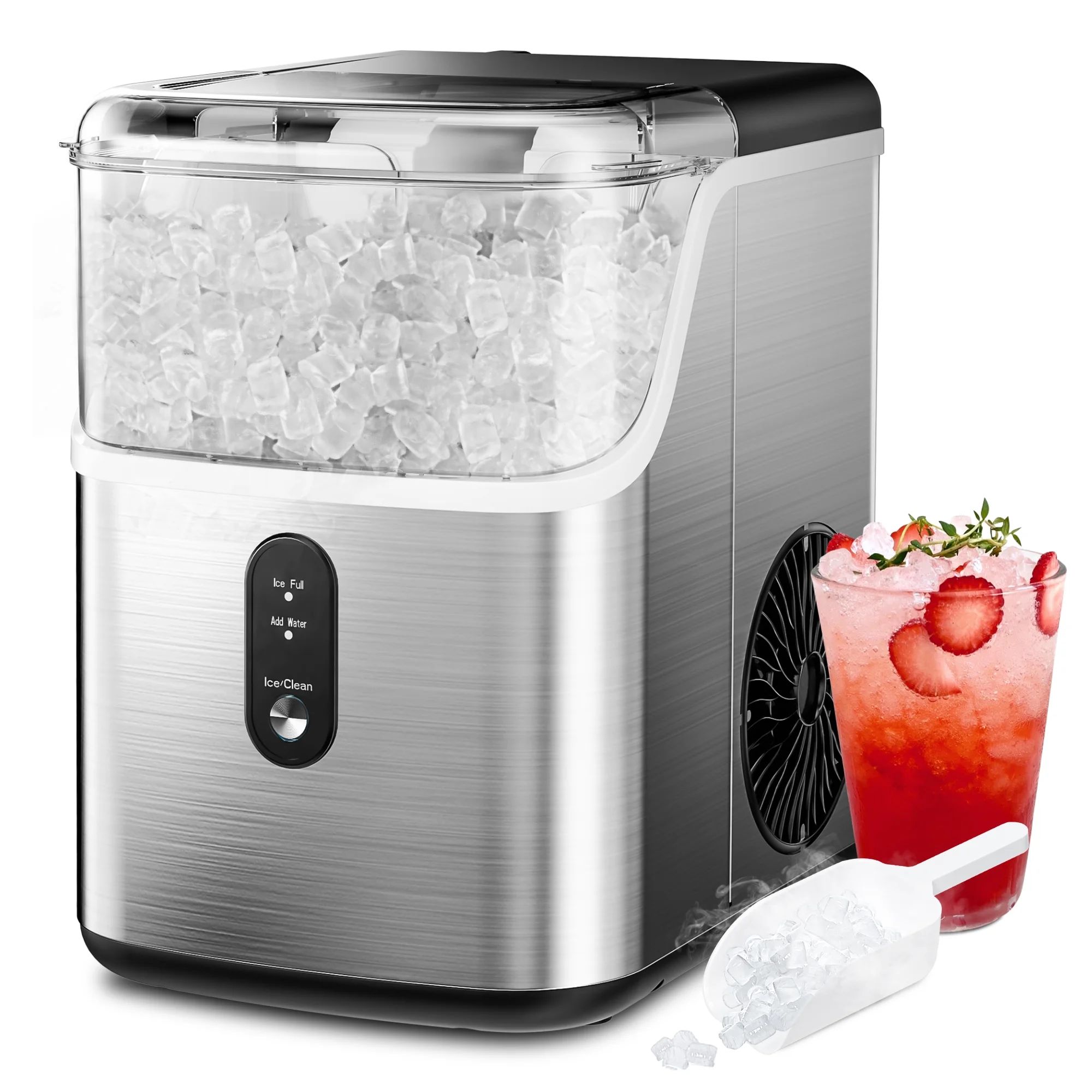 Simzlife Nugget Ice Maker Countertop, Portable Ice Maker Machine with Self-Cleaning Function, 35l... | Walmart (US)