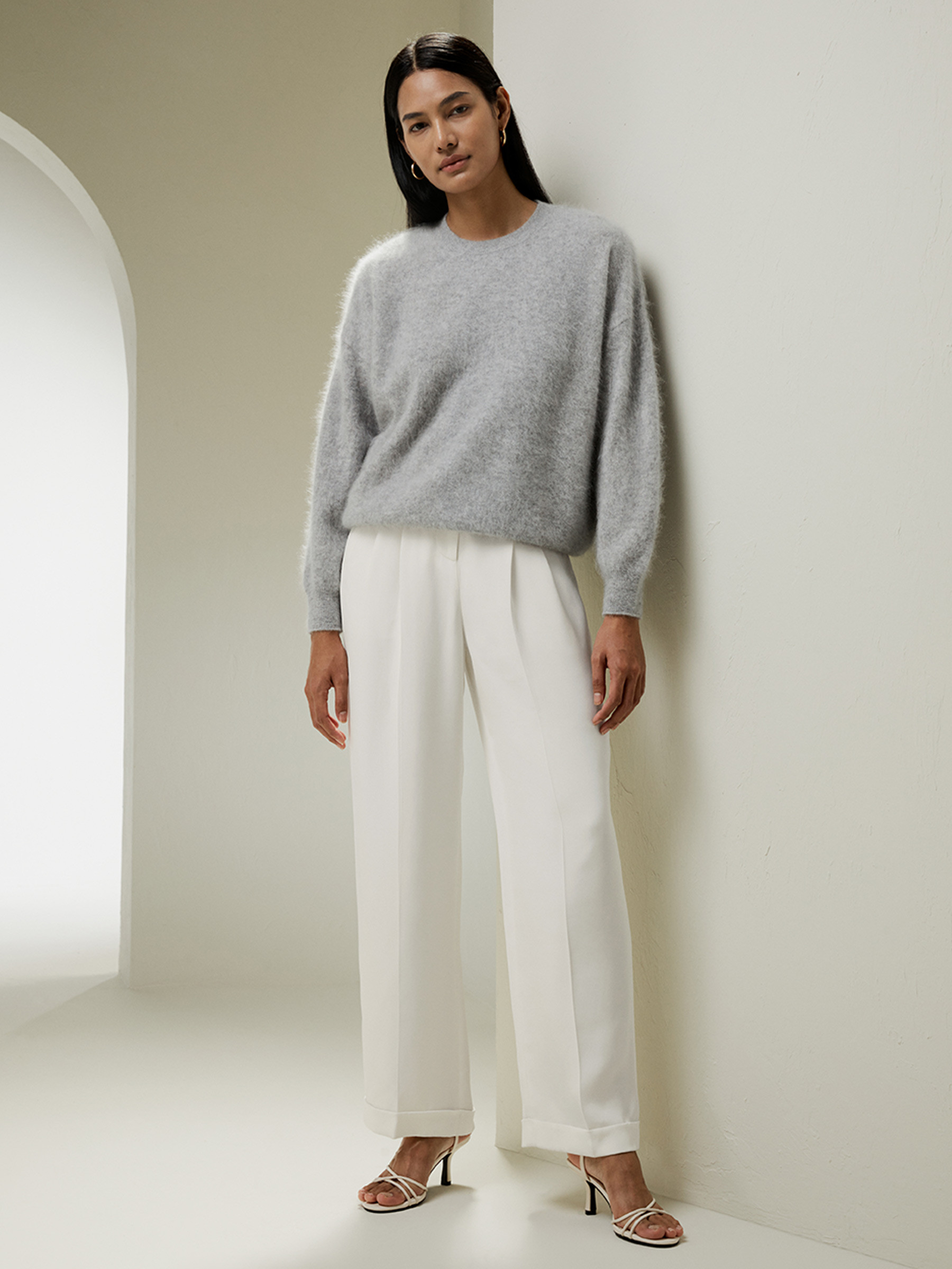 Brushed Cashmere Pullover Sweater | LilySilk
