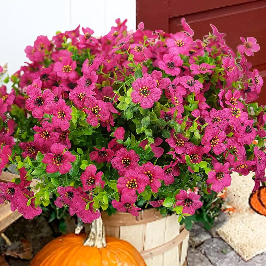 Artificial Flowers for Outdoor, 20 Bundle UV Resistant Fake Silk Flowers, Realistic Faux Plants f... | Amazon (US)