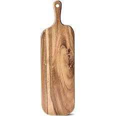 Amazon.com: BILL.F Acacia Wood Cutting Board with Handle Small Size Long Wooden Charcuterie Board... | Amazon (US)