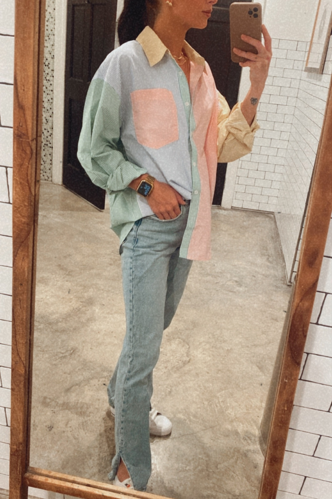 Color block button down, summer fashion, Abercrombie jeans, Nike blazers


#LTKbeauty