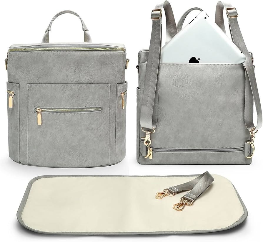 miss fong Diaper Bag Backpack Baby Diaper Bag, Large Leather Diaper Bag Backpack with 16 Pockets ... | Amazon (US)