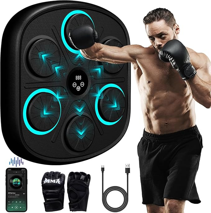 Smart Music Boxing Machine for Adults and Kids, Wall-Mounted Interactive Trainer with LED Display... | Amazon (US)
