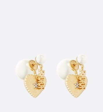 Dior Tribales Earrings Gold-Finish Metal with White Resin Pearls and White Crystals | DIOR | Dior Beauty (US)