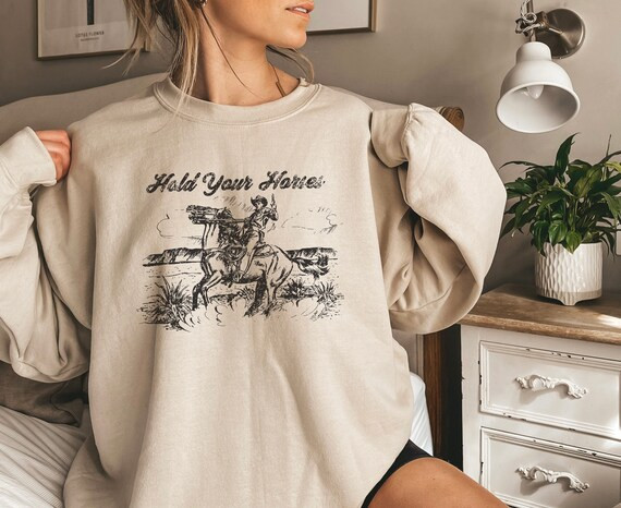 Hold Your Horses Sweatshirt  Western Graphic  Cowgirl | Etsy | Etsy (US)