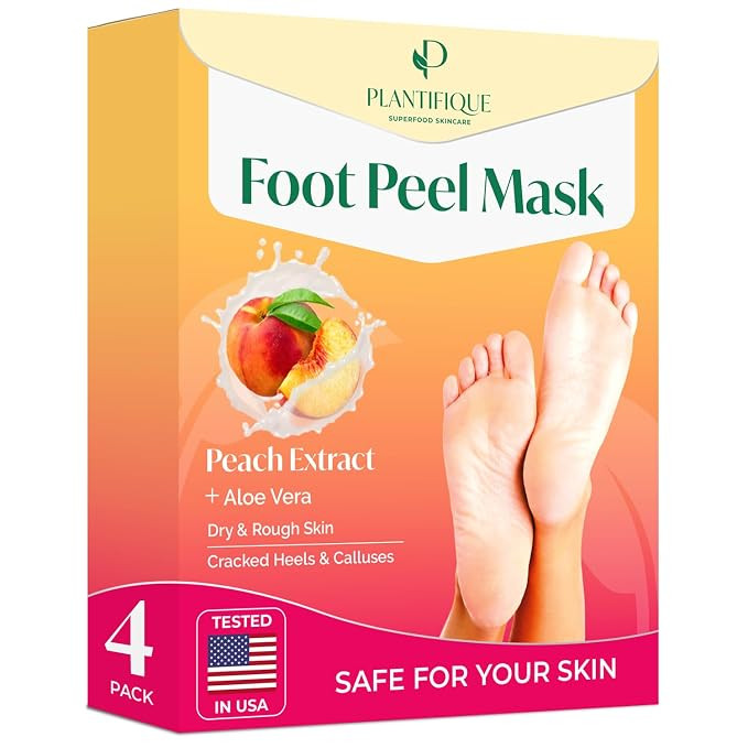 PLANTIFIQUE Foot Peeling Mask 4 Pack | Dermatologically Tested Repairs Heels & Removes Dry Dead S... | Amazon (US)
