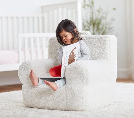 Cream Sherpa Anywhere Chair® | Pottery Barn Kids