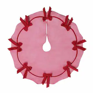 30" Pink with Red Bows Mini Tree Skirt by Ashland® | Michaels | Michaels Stores