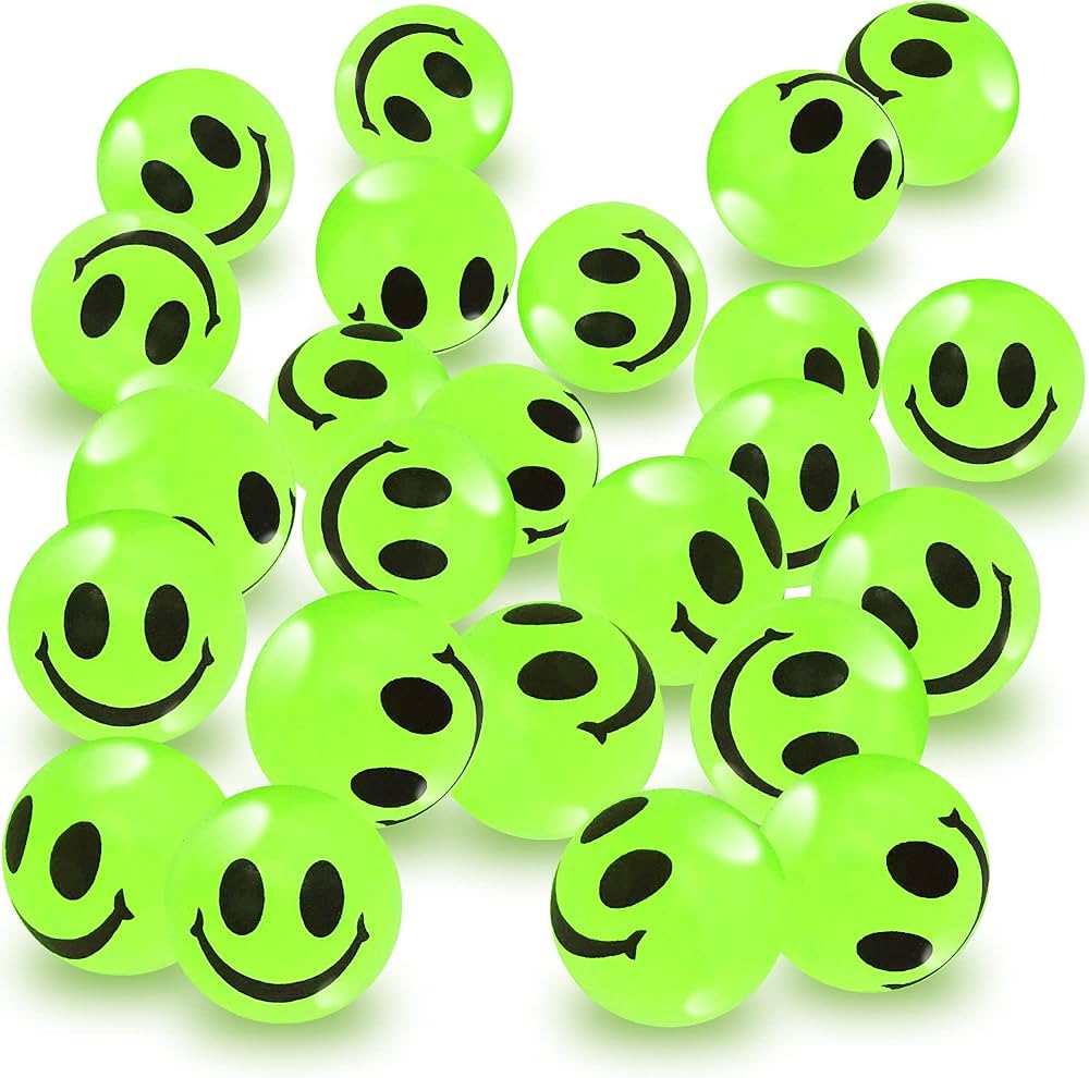 ArtCreativity Glow in The Dark Smile Face Bouncy Balls - Bulk Pack of 36, 1 Inch High Bounce Ball... | Amazon (US)