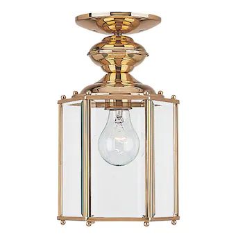 Generation Lighting Classico Polished Brass Transitional Clear Glass Lantern Mini Outdoor Hanging Pendant Light | Lowe's